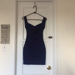 Navy blue backless dress